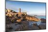 Morning light on Ploumanach lighthouse, Perros-Guirec, Cotes-d'Armor, Brittany, France, Europe-Francesco Vaninetti-Mounted Photographic Print