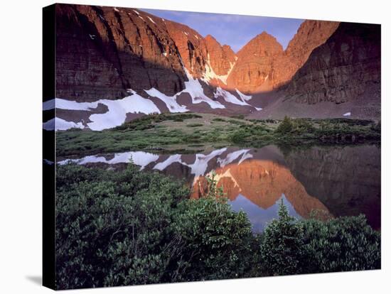 Morning Light on Quartzite Cliffs of Red Castle Peak, High Uintas Wilderness, Utah, Usa-Scott T. Smith-Stretched Canvas