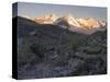 Morning light on the Fenetre de Ferret, Valais, Switzerland-Michael Jaeschke-Stretched Canvas