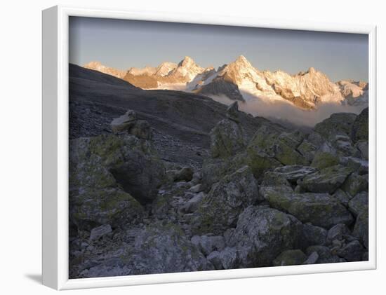 Morning light on the Fenetre de Ferret, Valais, Switzerland-Michael Jaeschke-Framed Photographic Print