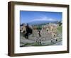 Morning Light on the Greek Theatre, Taormina, Island of Sicily, Italy, Mediterranean-Kim Hart-Framed Photographic Print