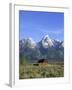 Morning Light on the Tetons and Old Barn, Grand Teton National Park, Wyoming, USA-Howie Garber-Framed Premium Photographic Print