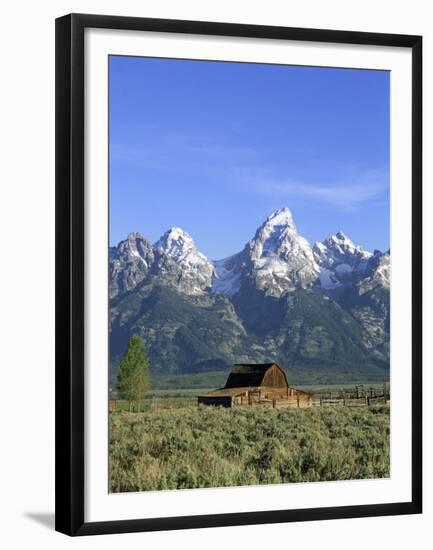 Morning Light on the Tetons and Old Barn, Grand Teton National Park, Wyoming, USA-Howie Garber-Framed Premium Photographic Print