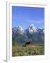 Morning Light on the Tetons and Old Barn, Grand Teton National Park, Wyoming, USA-Howie Garber-Framed Photographic Print