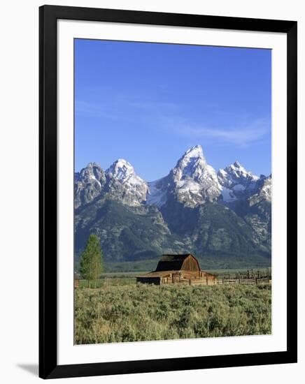 Morning Light on the Tetons and Old Barn, Grand Teton National Park, Wyoming, USA-Howie Garber-Framed Photographic Print