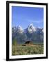 Morning Light on the Tetons and Old Barn, Grand Teton National Park, Wyoming, USA-Howie Garber-Framed Photographic Print