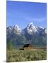 Morning Light on the Tetons and Old Barn, Grand Teton National Park, Wyoming, USA-Howie Garber-Mounted Photographic Print