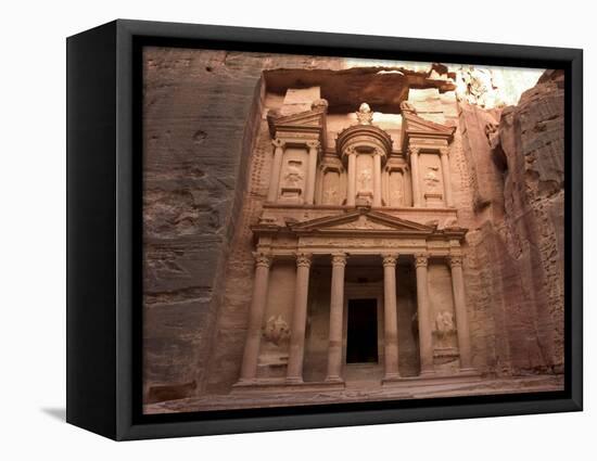 Morning Light on the Treasury, Petra, Unesco World Heritage Site, Wadi Musa, Jordan-Christian Kober-Framed Stretched Canvas