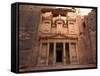 Morning Light on the Treasury, Petra, Unesco World Heritage Site, Wadi Musa, Jordan-Christian Kober-Framed Stretched Canvas