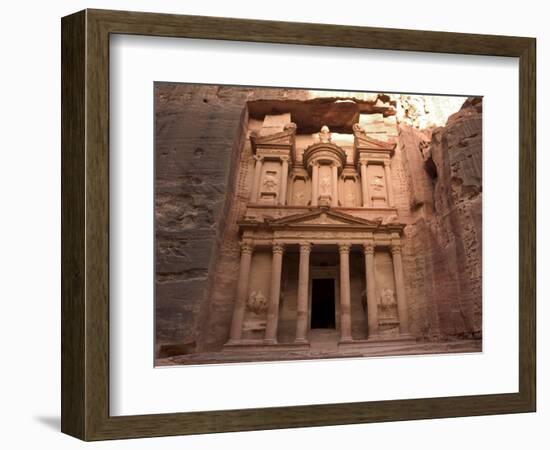 Morning Light on the Treasury, Petra, Unesco World Heritage Site, Wadi Musa, Jordan-Christian Kober-Framed Photographic Print
