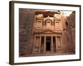 Morning Light on the Treasury, Petra, Unesco World Heritage Site, Wadi Musa, Jordan-Christian Kober-Framed Photographic Print