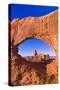 Morning light on Turret Arch through North Window, Arches National Park, Utah, USA-Russ Bishop-Stretched Canvas