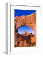 Morning light on Turret Arch through North Window, Arches National Park, Utah, USA-Russ Bishop-Framed Photographic Print