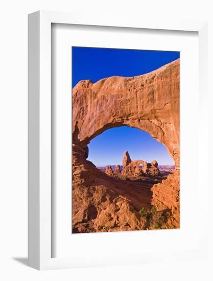 Morning light on Turret Arch through North Window, Arches National Park, Utah, USA-Russ Bishop-Framed Photographic Print