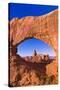 Morning light on Turret Arch through North Window, Arches National Park, Utah, USA-Russ Bishop-Stretched Canvas