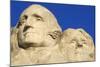 Morning light on Washington and Jefferson detail, Mount Rushmore National Memorial, South Dakota-Russ Bishop-Mounted Photographic Print