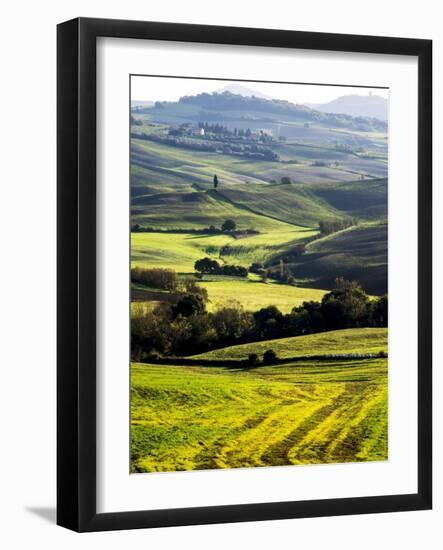 Morning Light over the Fields of Winter Wheat above the Tuscan Landscape-Terry Eggers-Framed Photographic Print