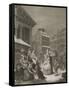 Morning - London streets-William Hogarth-Framed Stretched Canvas