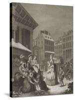 Morning - London streets-William Hogarth-Stretched Canvas