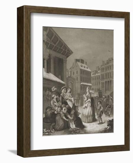 Morning - London streets-William Hogarth-Framed Giclee Print