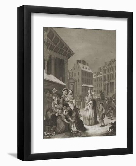 Morning - London streets-William Hogarth-Framed Giclee Print