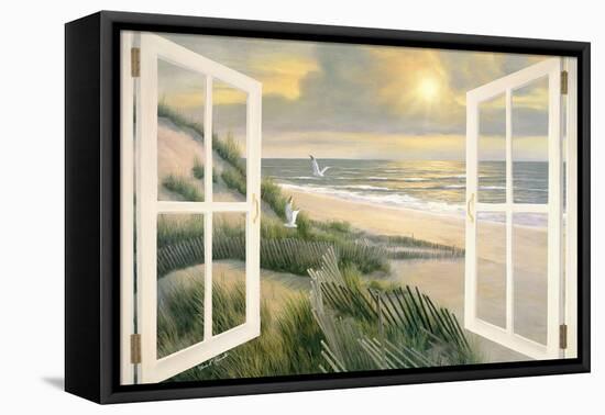 Morning Meditation with Windows-Diane Romanello-Framed Stretched Canvas