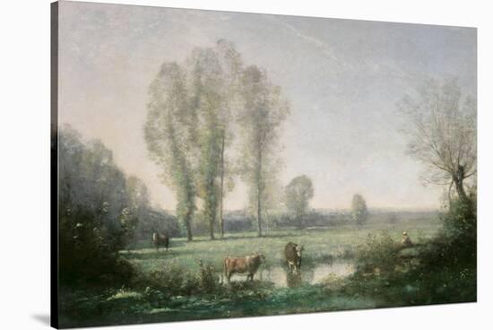 Morning Mist, 1860-Jean-Baptiste-Camille Corot-Stretched Canvas