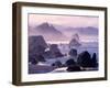 Morning Mist along Oregon Coast near Nesika, Oregon, USA-Adam Jones-Framed Premium Photographic Print