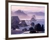 Morning Mist along Oregon Coast near Nesika, Oregon, USA-Adam Jones-Framed Photographic Print