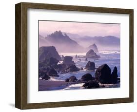 Morning Mist along Oregon Coast near Nesika, Oregon, USA-Adam Jones-Framed Photographic Print