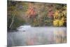 Morning mist and fall colours, River Pemigewasset, New Hampshire, New England, USA, North America-Jean Brooks-Mounted Photographic Print