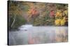 Morning mist and fall colours, River Pemigewasset, New Hampshire, New England, USA, North America-Jean Brooks-Stretched Canvas