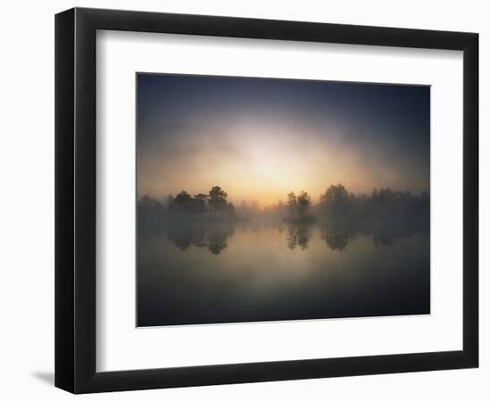 Morning Mist and Sunrise along Wetlands-Hans Strand-Framed Photographic Print