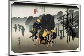 Morning Mist at Mishima, C1833-C1834-Ando Hiroshige-Mounted Giclee Print