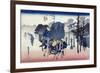 Morning Mist at Mishima, from the Series "53 Stations of the Tokaido," 1834-35-Ando Hiroshige-Framed Giclee Print