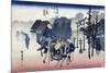 Morning Mist at Mishima, from the Series "53 Stations of the Tokaido," 1834-35-Ando Hiroshige-Mounted Giclee Print