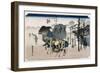 Morning Mist at Mishima', from the Series 'The Fifty-Three Stations of the Tokaido', C.1834-Utagawa Hiroshige-Framed Giclee Print