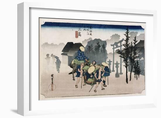 Morning Mist at Mishima', from the Series 'The Fifty-Three Stations of the Tokaido', C.1834-Utagawa Hiroshige-Framed Giclee Print