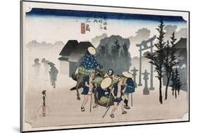 Morning Mist at Mishima', from the Series 'The Fifty-Three Stations of the Tokaido', C.1834-Utagawa Hiroshige-Mounted Giclee Print