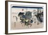 Morning Mist at Mishima', from the Series 'The Fifty-Three Stations of the Tokaido', C.1834-Utagawa Hiroshige-Framed Giclee Print