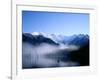 Morning Mist Covers Taisho-Ike Lake and Hodaka Mountain Range, Kamikochi, Nagano, Japan-null-Framed Premium Photographic Print