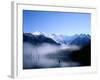 Morning Mist Covers Taisho-Ike Lake and Hodaka Mountain Range, Kamikochi, Nagano, Japan-null-Framed Photographic Print