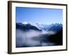 Morning Mist Covers Taisho-Ike Lake and Hodaka Mountain Range, Kamikochi, Nagano, Japan-null-Framed Photographic Print