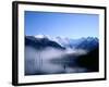 Morning Mist Covers Taisho-Ike Lake and Hodaka Mountain Range, Kamikochi, Nagano, Japan-null-Framed Photographic Print