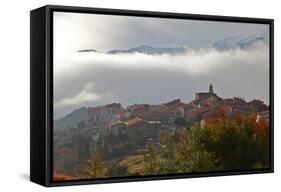 Morning Mist in Arboussols-David Lomax-Framed Stretched Canvas