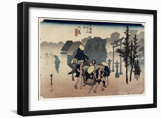 Morning Mist, Mishima, C. 1833-Utagawa Hiroshige-Framed Giclee Print