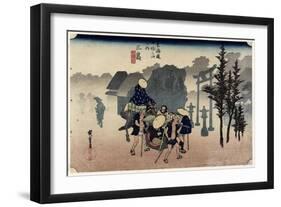 Morning Mist, Mishima, C. 1833-Utagawa Hiroshige-Framed Giclee Print