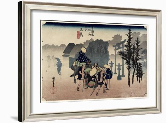 Morning Mist, Mishima, C. 1833-Utagawa Hiroshige-Framed Giclee Print