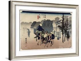 Morning Mist, Mishima, C. 1833-Utagawa Hiroshige-Framed Giclee Print