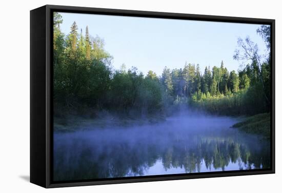 Morning Mist over River Negustyah-Andrey Zvoznikov-Framed Stretched Canvas